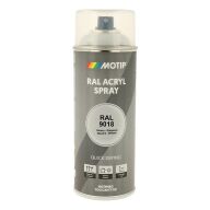 Spraymaling RAL 9018 Høj Glans PapyrusHvid Motip 07036 400ML