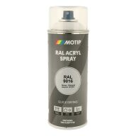 Spraymaling RAL 9016 Høj Glans TrafikHvid Motip 07037 400ML