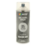 Spraymaling RAL 9010 Høj Glans Ren Hvid Motip 07040 400ML