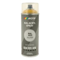 Spraymaling RAL 1032 Høj Glans KosteGul Motip 07060 400ML