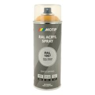 Spraymaling RAL 1007 Høj Glans DaffodilGul Motip 07076 400ML