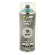 Spraymaling RAL 5018 Høj Glans TurkisBlå Motip 07118 400ML
