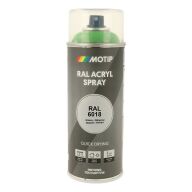 Spraymaling RAL 6018 Høj Glans GulGrøn Motip 07127 400ML