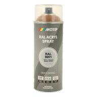 Spraymaling RAL 8001 Høj Glans Okker Brun Motip 07154 400ML