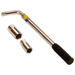 Hjulnøgle 17-19 og 21-23 mm inkl. 2 stk. toppe