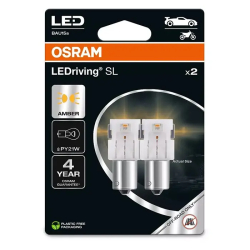 Osram LED Pære Gul PY21W 2stk.