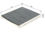 R2543 Pollenfilter aktivkulfilter Kabineluftfilter Bosch