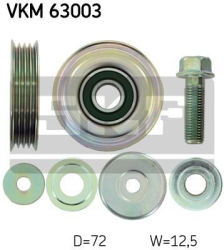 SKF Medløberhjul multi-V-rem VKM63003