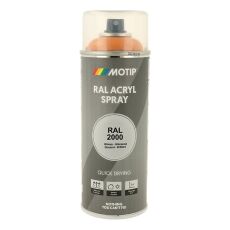 Spraymaling RAL 2000 Høj Glans GulOrange Motip 07078 400ML
