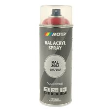 Spraymaling RAL 3002 Høj Glans KarminRød Motip 07096 400ML