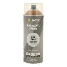 Spraymaling RAL 8001 Høj Glans Okker Brun Motip 07154 400ML