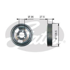 GATES Remskive krumtapaksel TVD1117