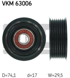 SKF Medløberhjul multi-V-rem VKM63006