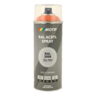 Spraymaling RAL 2008 Høj Glans Lys rød Motip 07085 400ML Spraymaling RAL 2008 Høj Glans Lys rød Motip 07085 400ML
