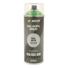 Spraymaling RAL 6018 Høj Glans GulGrøn Motip 07127 400ML Spraymaling RAL 6018 Høj Glans GulGrøn Motip 07127 400ML