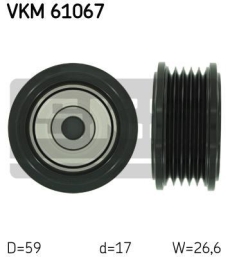 SKF Medløberhjul multi-V-rem VKM61067