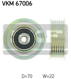 SKF Medløberhjul multi-V-rem VKM67006