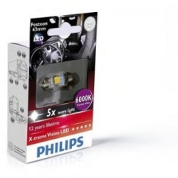 Philips SV8.5 43mm Festoon X-tremeVision 6000K LED