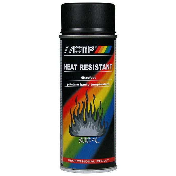 Varmefast Motip spraymaling Sort 400ML 800GR. - Varmefast spraymaling