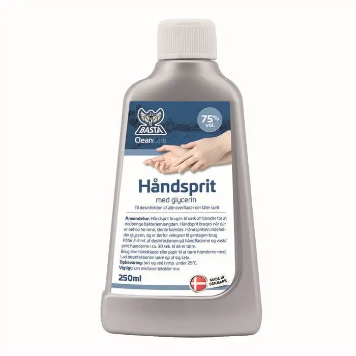 Basta Håndsprit 250ml 75% med glycerin - Værkstedet