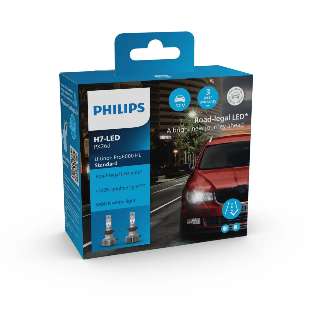 Philips H7 12V 20W Ultinon Pro6000 Standard 5800K +300% - LED
