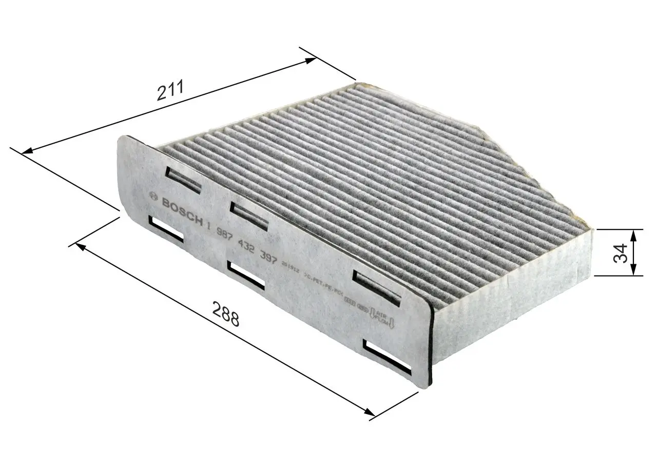 R2397 Pollenfilter aktivkulfilter Kabineluftfilter Bosch