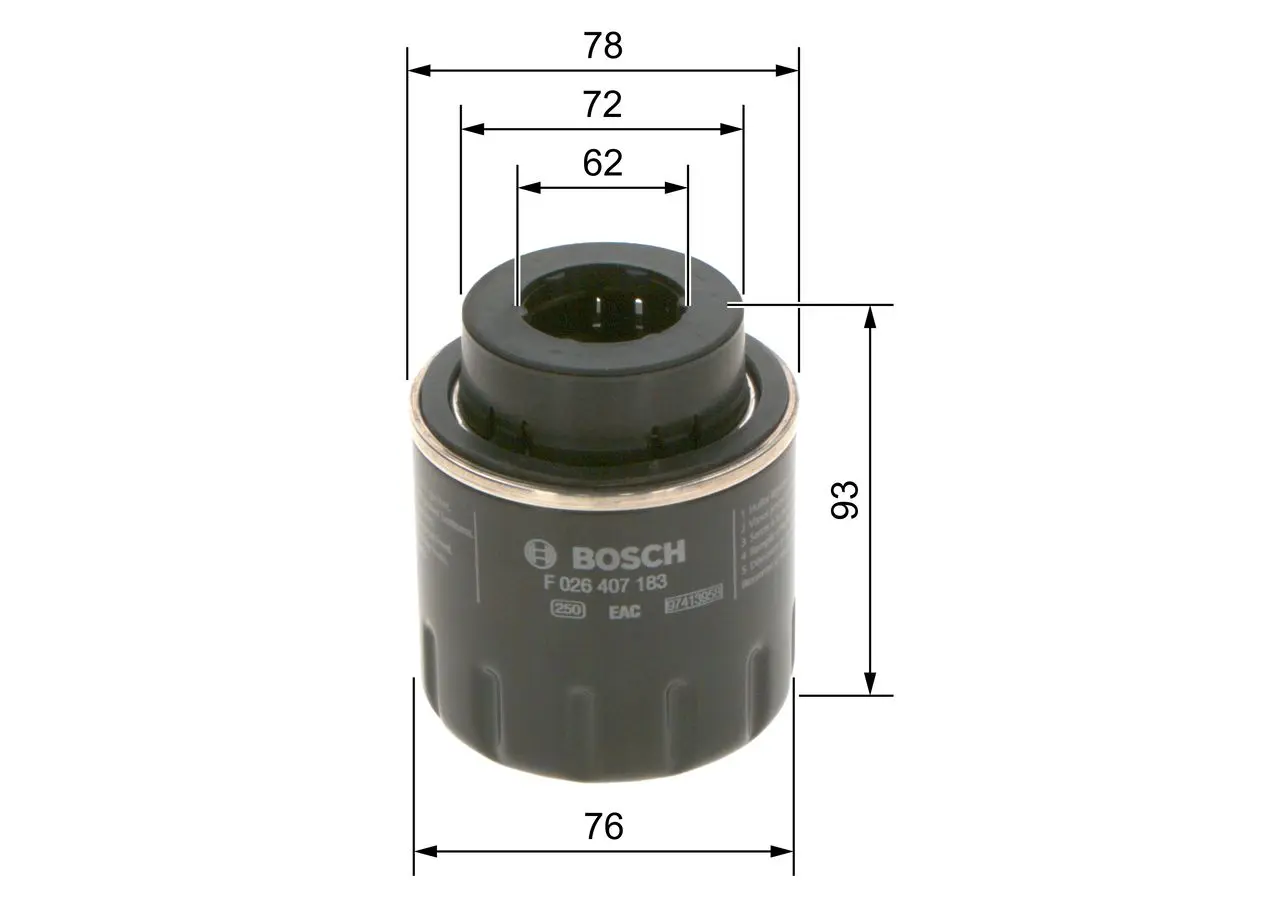 P7183 Oliefilter Bosch - Oliefiltre
