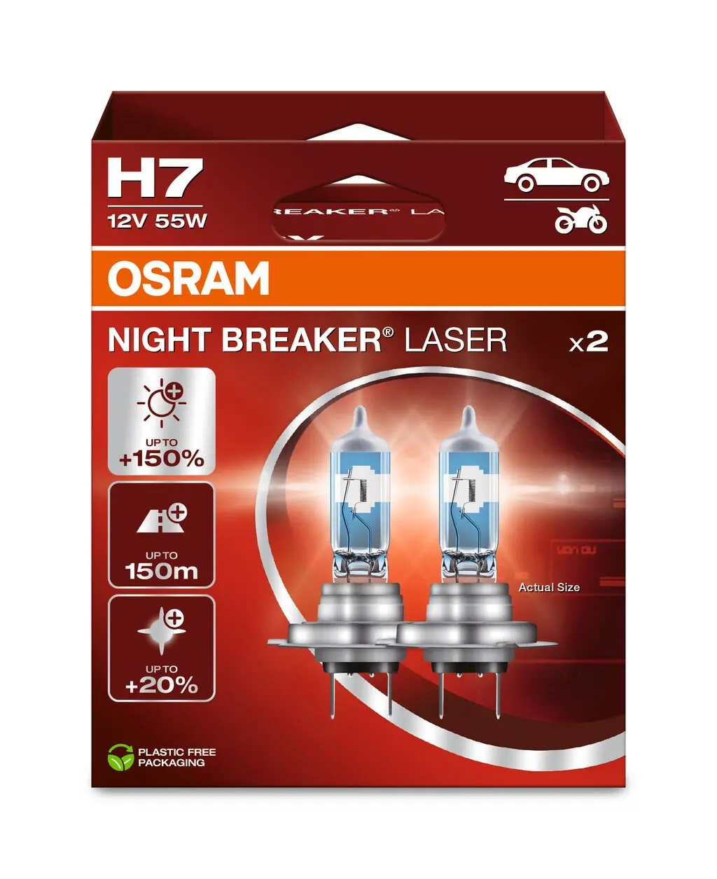 Osram NightBreaker Laser +150% H7 2 stk
