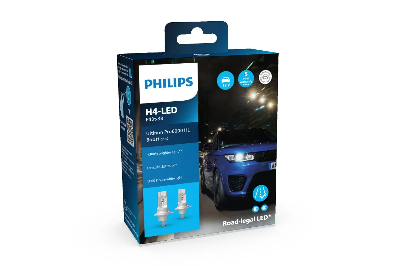 Philips H4 Ultinon Pro6000 Boost 5800K +300% - LED