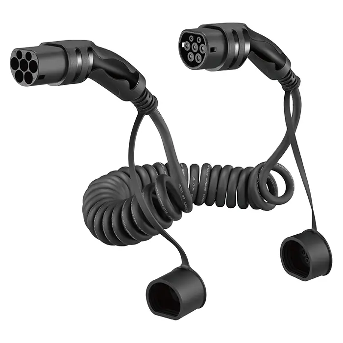 Spiral Ladekabel Type-2 16A 3-faset 5 Meter - Lader til elbil