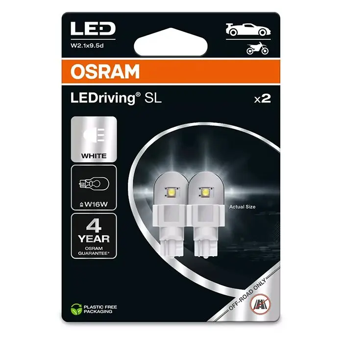 Osram LEDriving SL W16W White 6000K 2 stk - W2.1